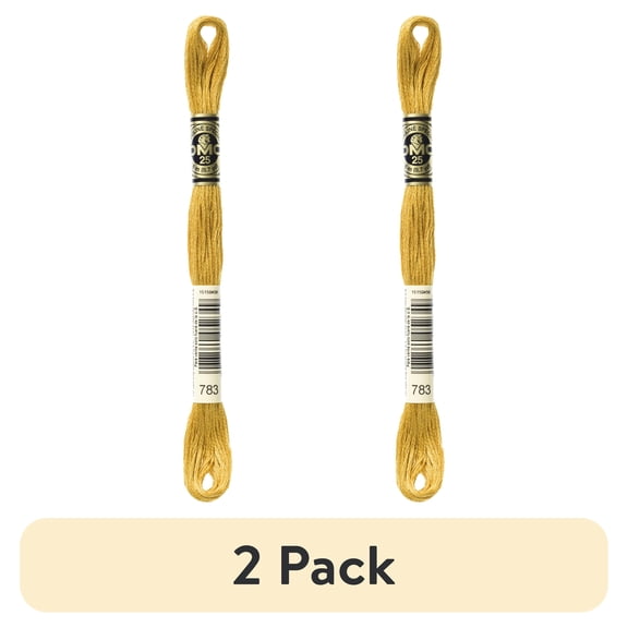 (2 pack) DMC Mouline 117-783 Six-Strand Embroidery Thread, Medium Topaz, 8.7-Yards