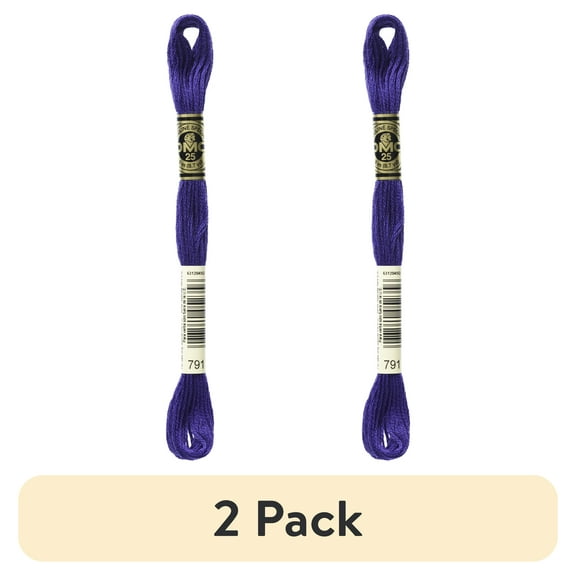 (2 pack) DMC Mouline 117-791 Six-Strand Embroidery Thread, Very Dark Cornflower Blue, 8.7-Yards