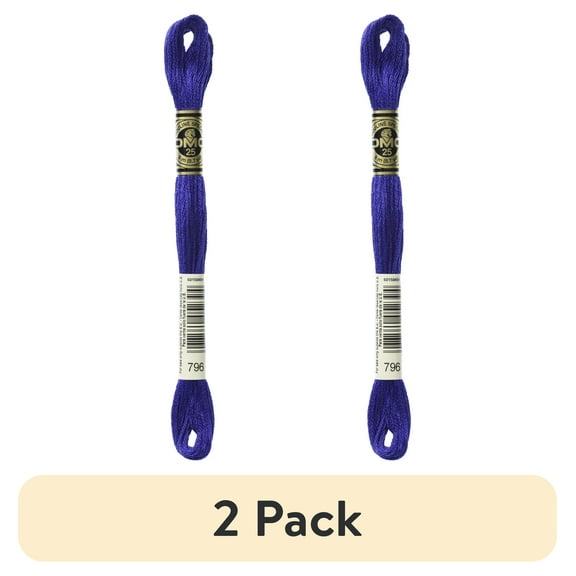 (2 pack) DMC Mouline 117-796 Six-Strand Embroidery Thread, Dark Royal, 8.7-Yards