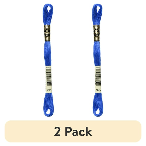 (2 pack) DMC Mouline 117-995 Bulk Buy Six-Strand Embroidery Thread, Dark Electric Blue, 8.7-Yards