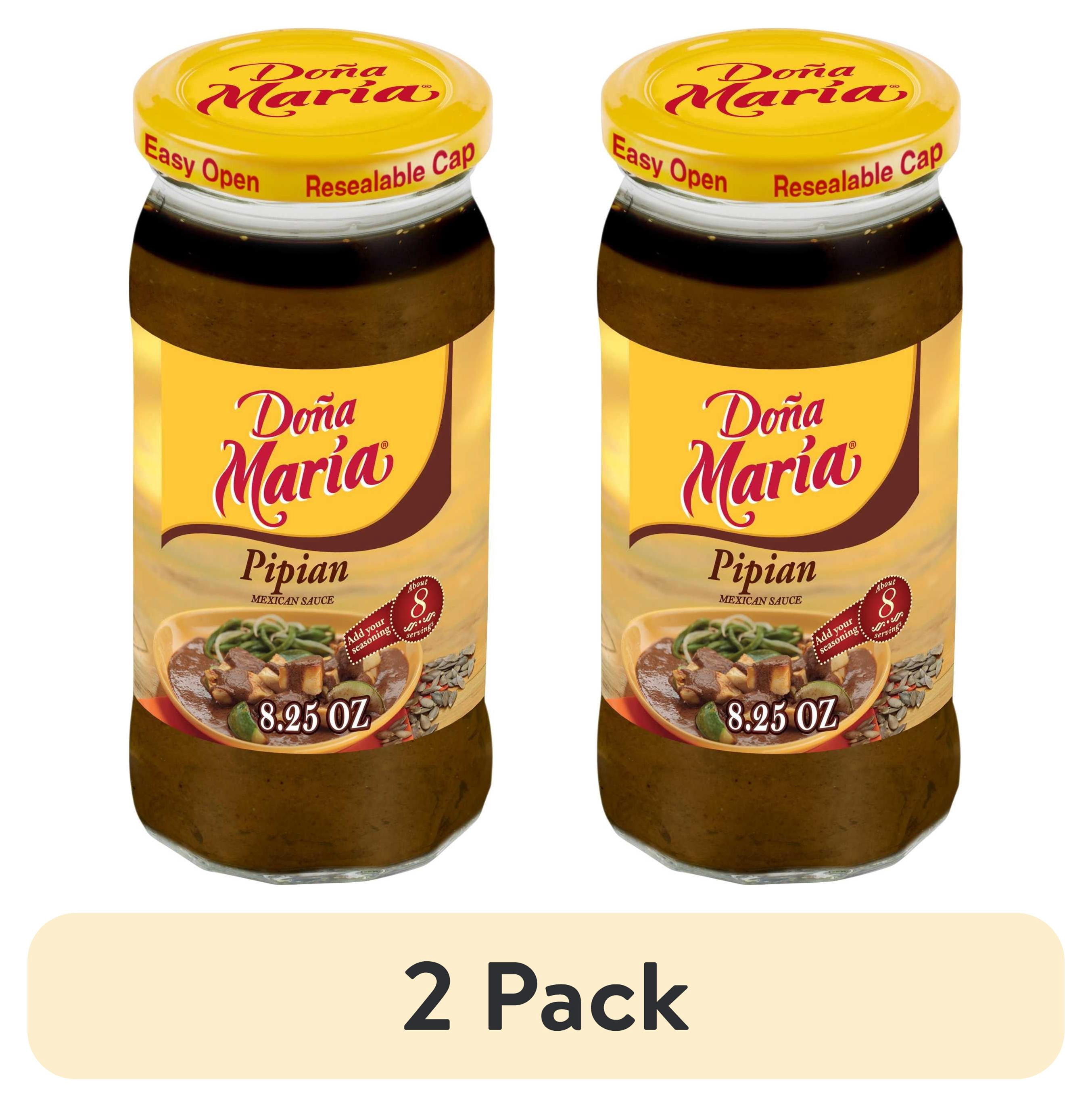 (2 pack) DOÑA MARÍA Pipian Mole, Cooking Sauces & Marinades, Shelf Stable, 8.25 oz Glass Jar