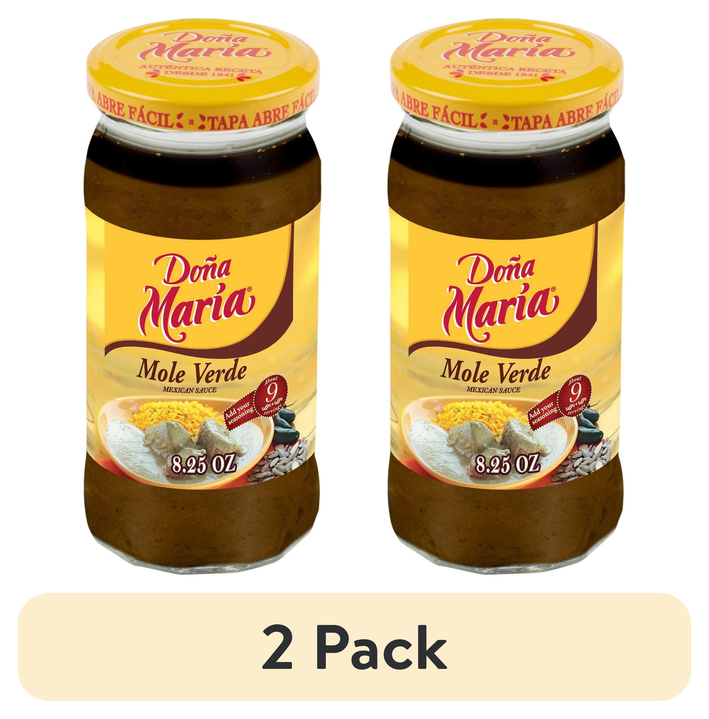 (2 pack) DOÑA MARÍA Verde Mole, Cooking Sauces and Marinades, Shelf Stable, 8.25 oz Glass Jar