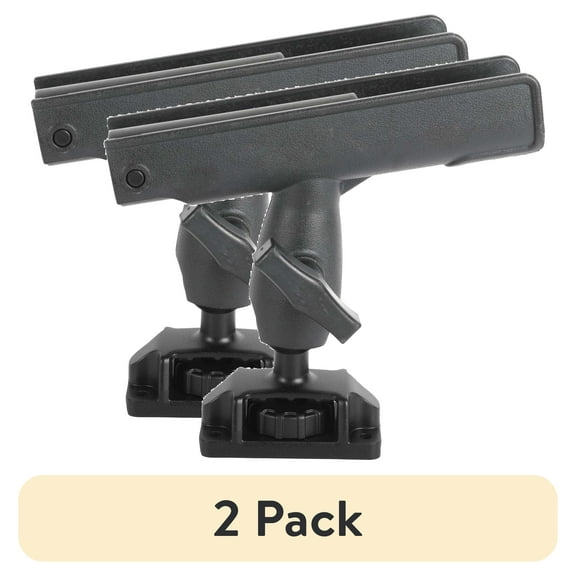 (2 pack) D DRIFT ALL THINGS WATER Kayak Track Mount Kit with Rod Holder and Paddle Clips, 9in Tracks, Black