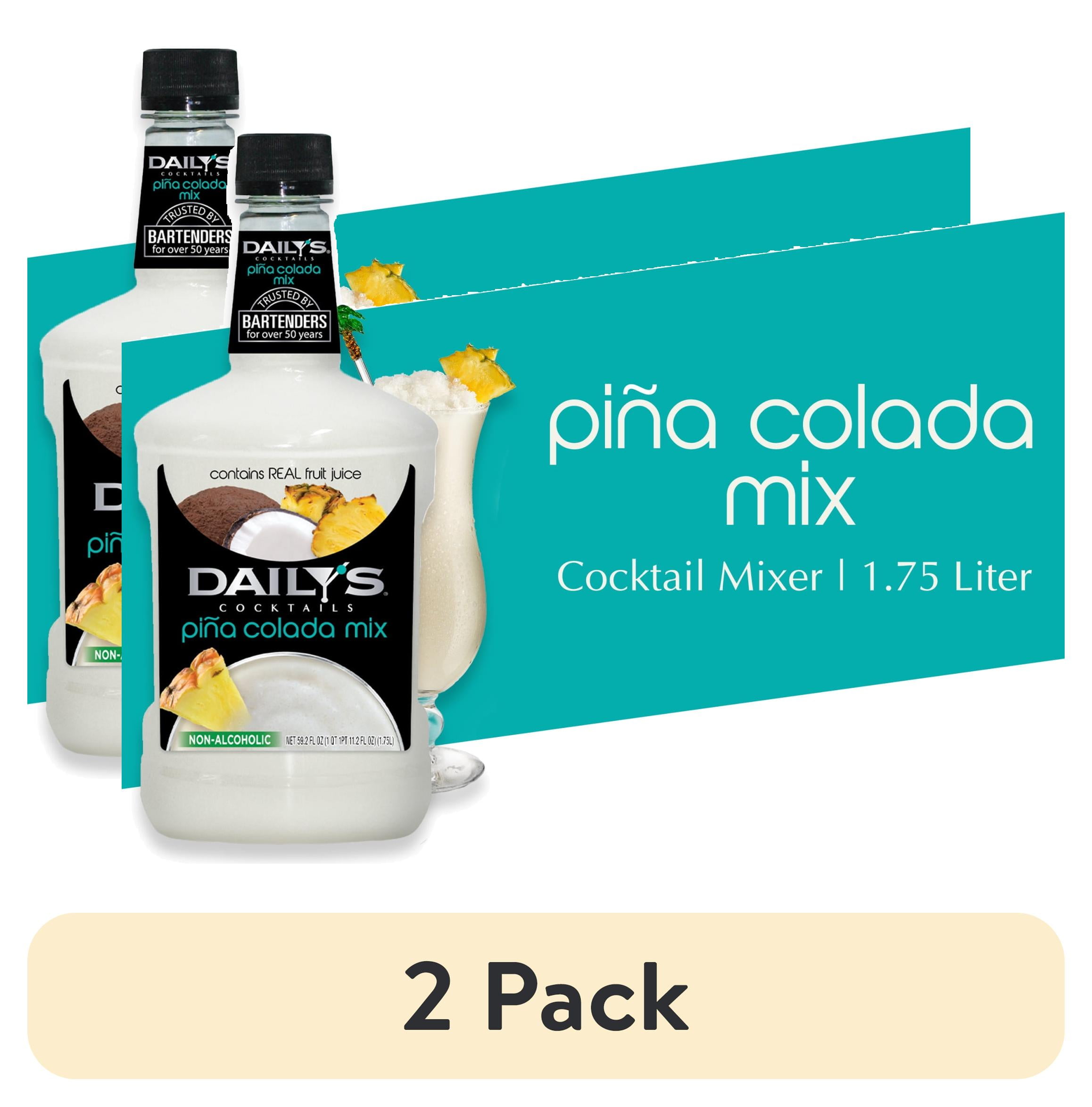 2 pack) Daily's Pina Colada Cocktail Mix, 1.75 Liter Bottle