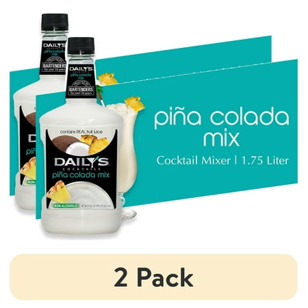 (2 pack) Daily's Pina Colada Cocktail Mix, 1.75 Liter Bottle