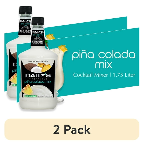 (2 pack) Daily's Pina Colada Cocktail Mix, 1.75 Liter Bottle