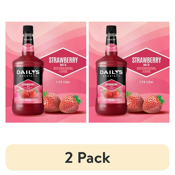 (2 pack) Daily’s Strawberry Cocktail Mix, 1.75 L Bottle