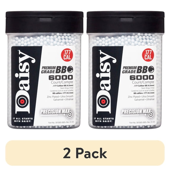 (2 pack) Daisy Precision Max Bb's 0.177 Caliber Bb Zinc Plated Steel, 6000ct.