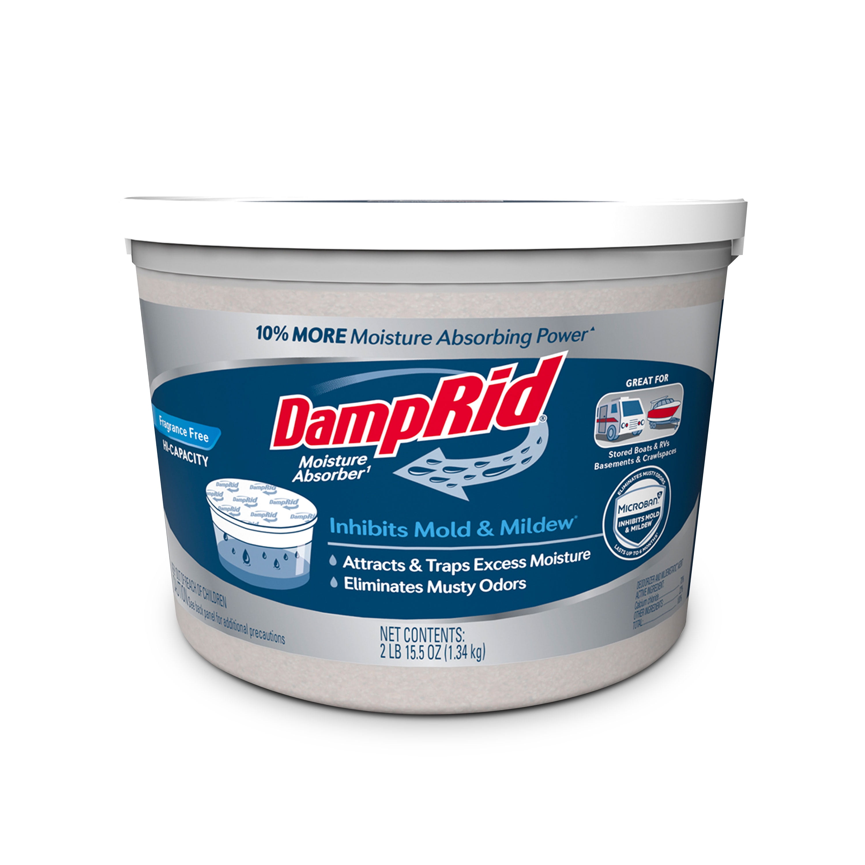 (2 pack) DampRid Hi-Capacity Moisture Absorber – Fragrance Free – 2LB 15.5OZ