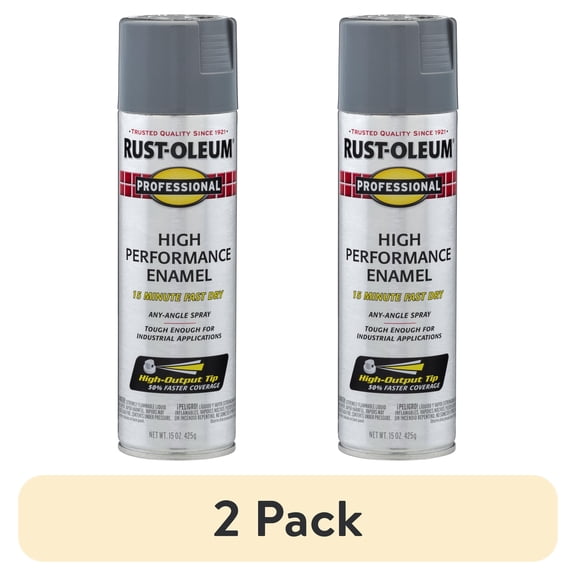 (12 pack) 6 Pack, Dark Machine Gray, Rust-Oleum Professional High Performance Gloss Enamel Spray Paint-7587838, 15 oz