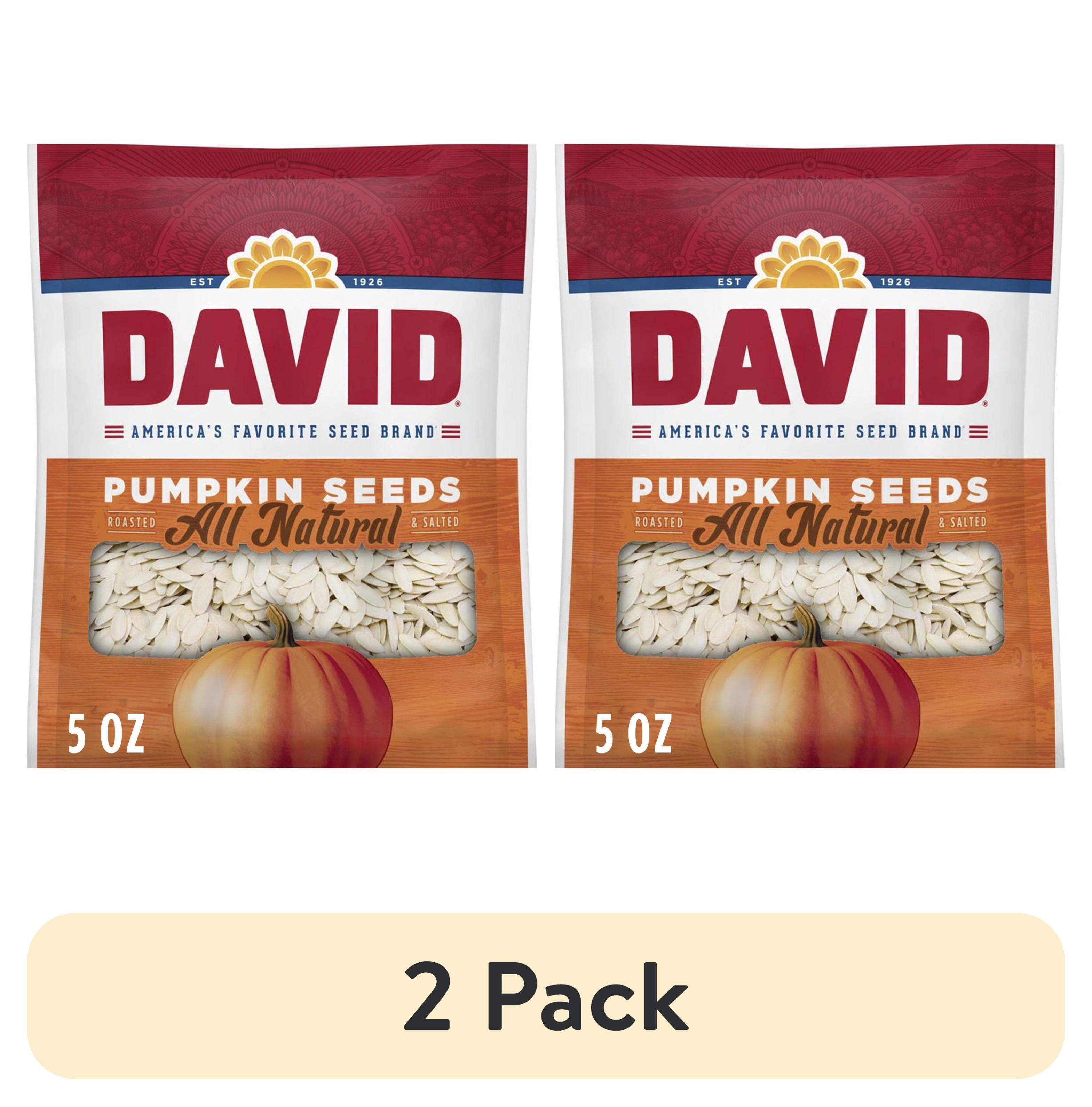 (2 pack) DAVID All Natural Pumpkin Seeds, 5 oz.