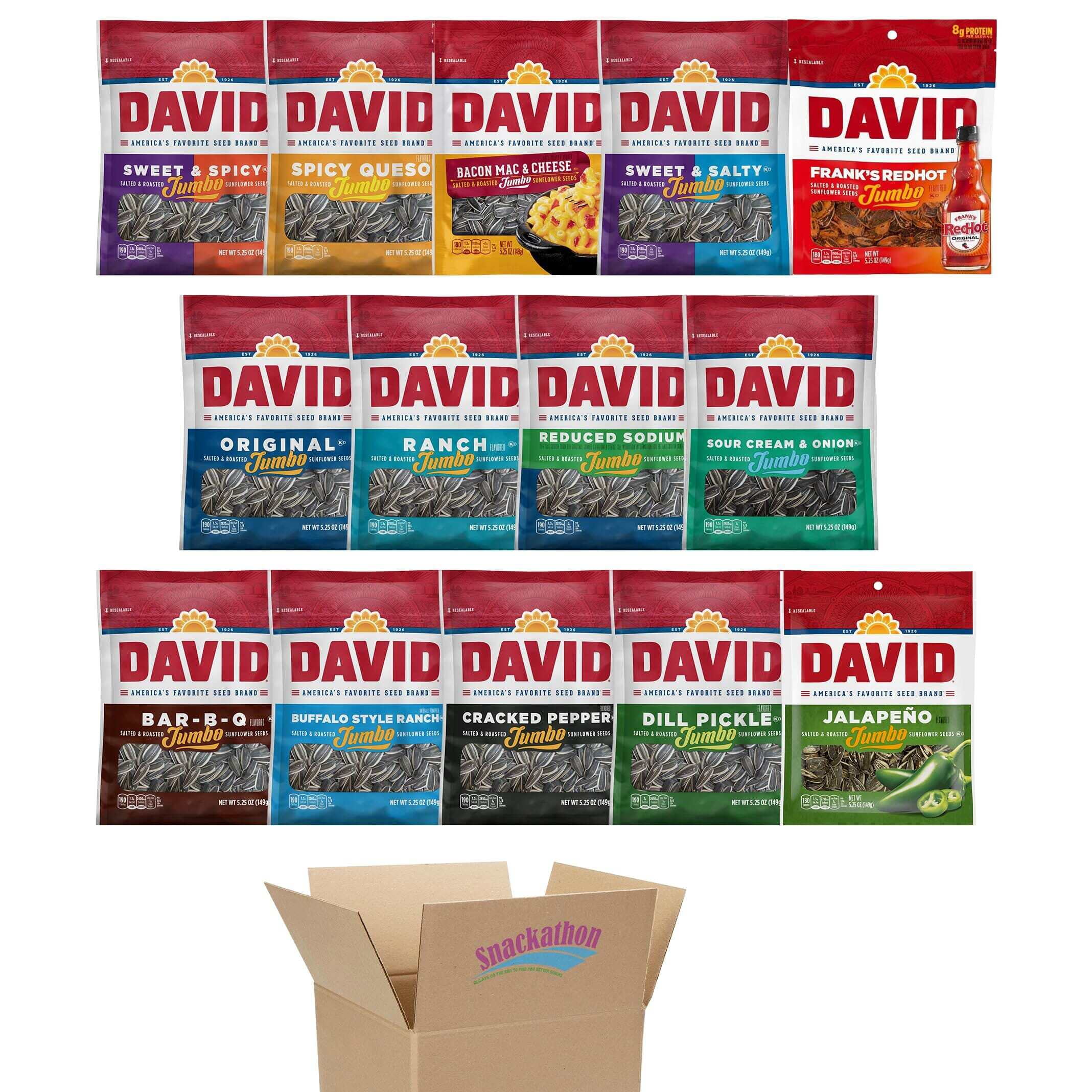 (2 pack) David Sunflower Seeds Variety Pack, 14 Flavors, 5.25 Ounce ...