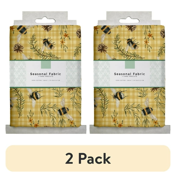 (2 pack) David Textiles 44" x 1 Yard Cotton Bee Story Precut Fabric, Multicolor