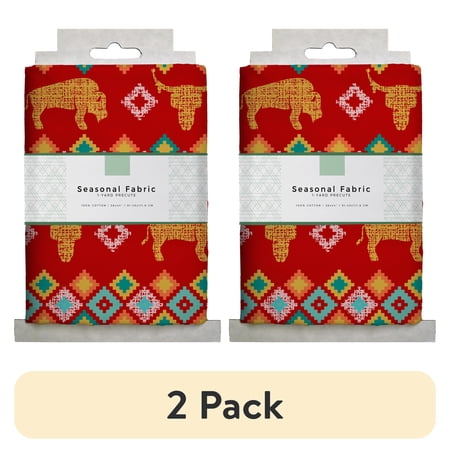 (2 pack) 1 Yard 100% Cotton Buffalo Sunset, Multi-color, 44" Wide for Quilting & Sewing by David Textiles