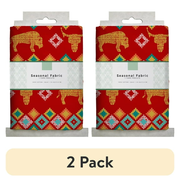 (2 pack) David Textiles 44" x 1 Yard Cotton Buffalo Sunset Precut Fabric, Multicolor
