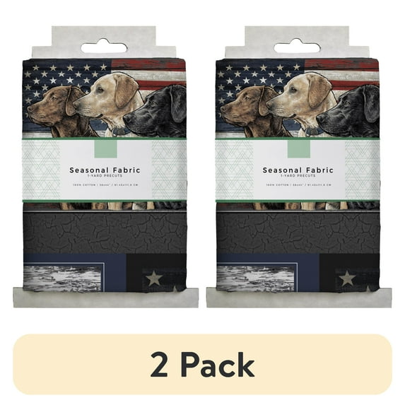 (2 pack) David Textiles 44" x 1 Yard Cotton Proud American Precut Fabric, Multicolor