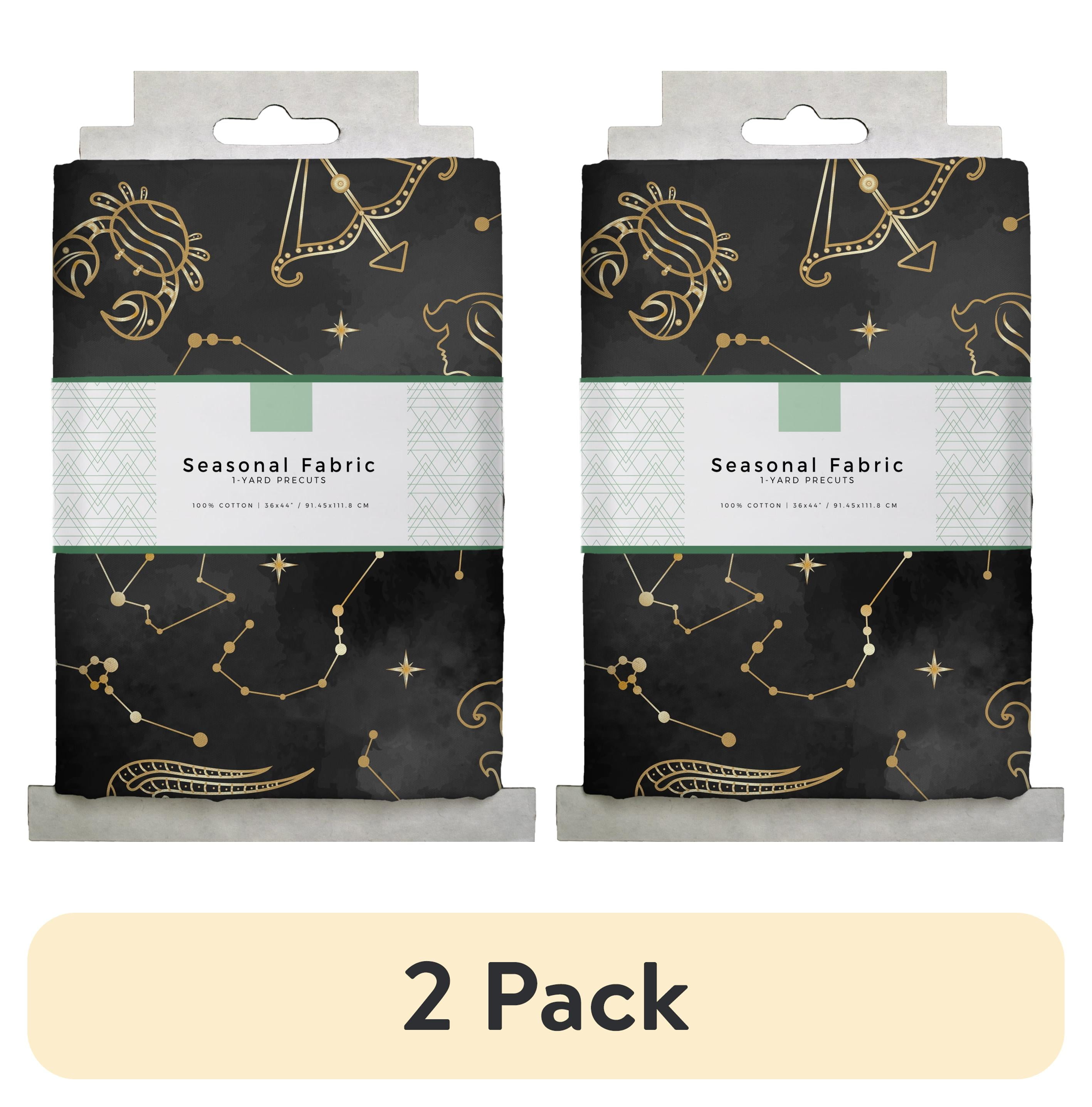 (2 pack) 1 Yard 100% Cotton Zodiacs, Multi-color, 44" Wide for Quilting & Sewing by David Textiles