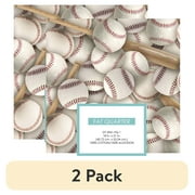 (2 pack) David Textiles 100% Cotton Baseballs & Bats, Multi-color, 18" x 21" for Quilting & Sewing, 1 Each
