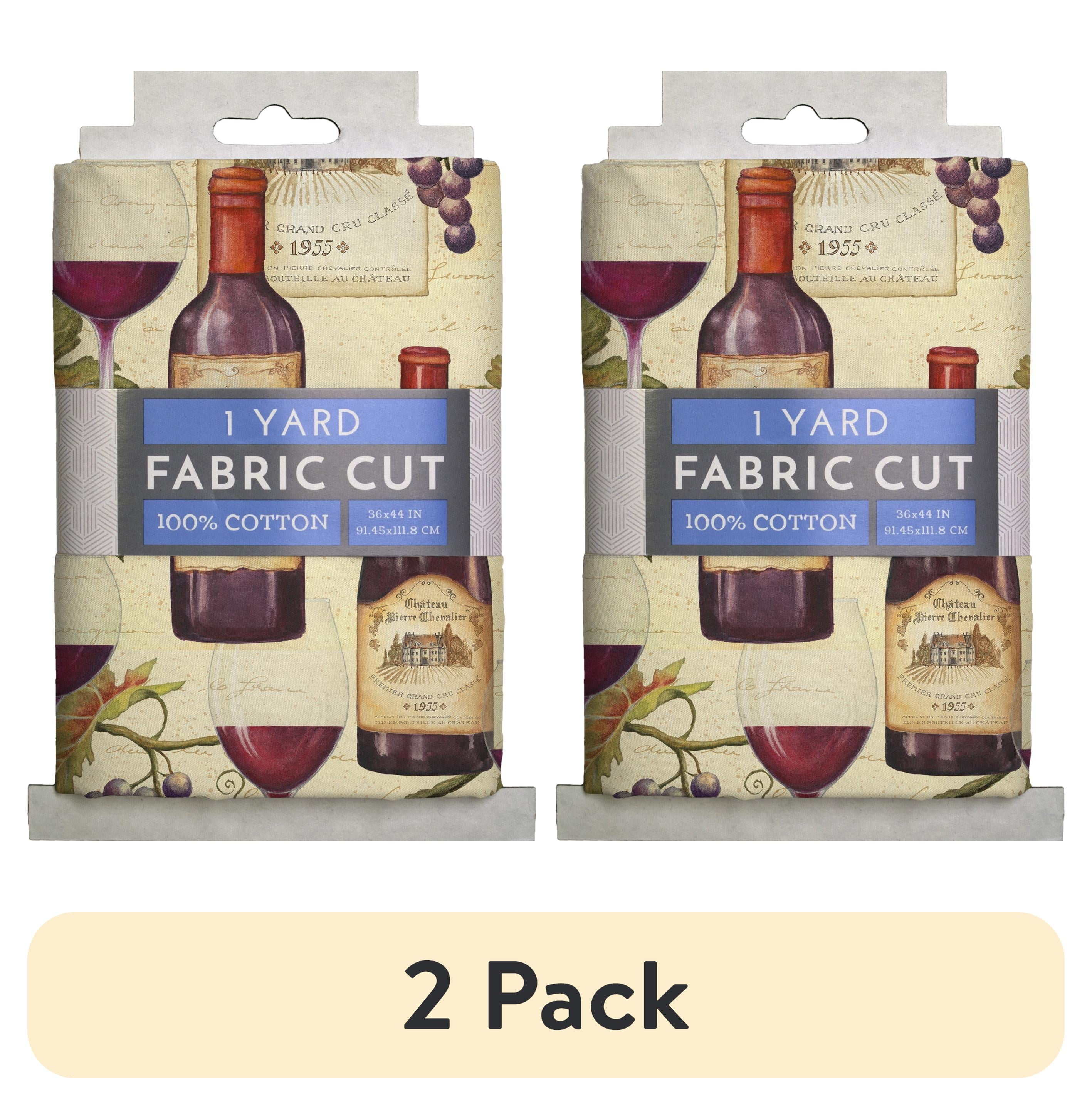 (2 pack) 1 Yard 100% Cotton Chateau Vin Rouge, Multi-color, 44" Wide for Quilting & Sewing by David Textiles