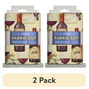 (2 pack) 1 Yard 100% Cotton Chateau Vin Rouge, Multi-color, 44" Wide for Quilting & Sewing by David Textiles