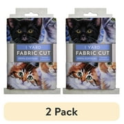 (2 pack) 1 Yard 100% Cotton Kittens and Flowers, Multi-color, 44" Wide for Quilting & Sewing by David Textiles