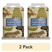 (2 pack) David Textiles 44" x 1 Yard Cotton Live Lodge Love Sewing & Craft Fabric Precut, Multicolor