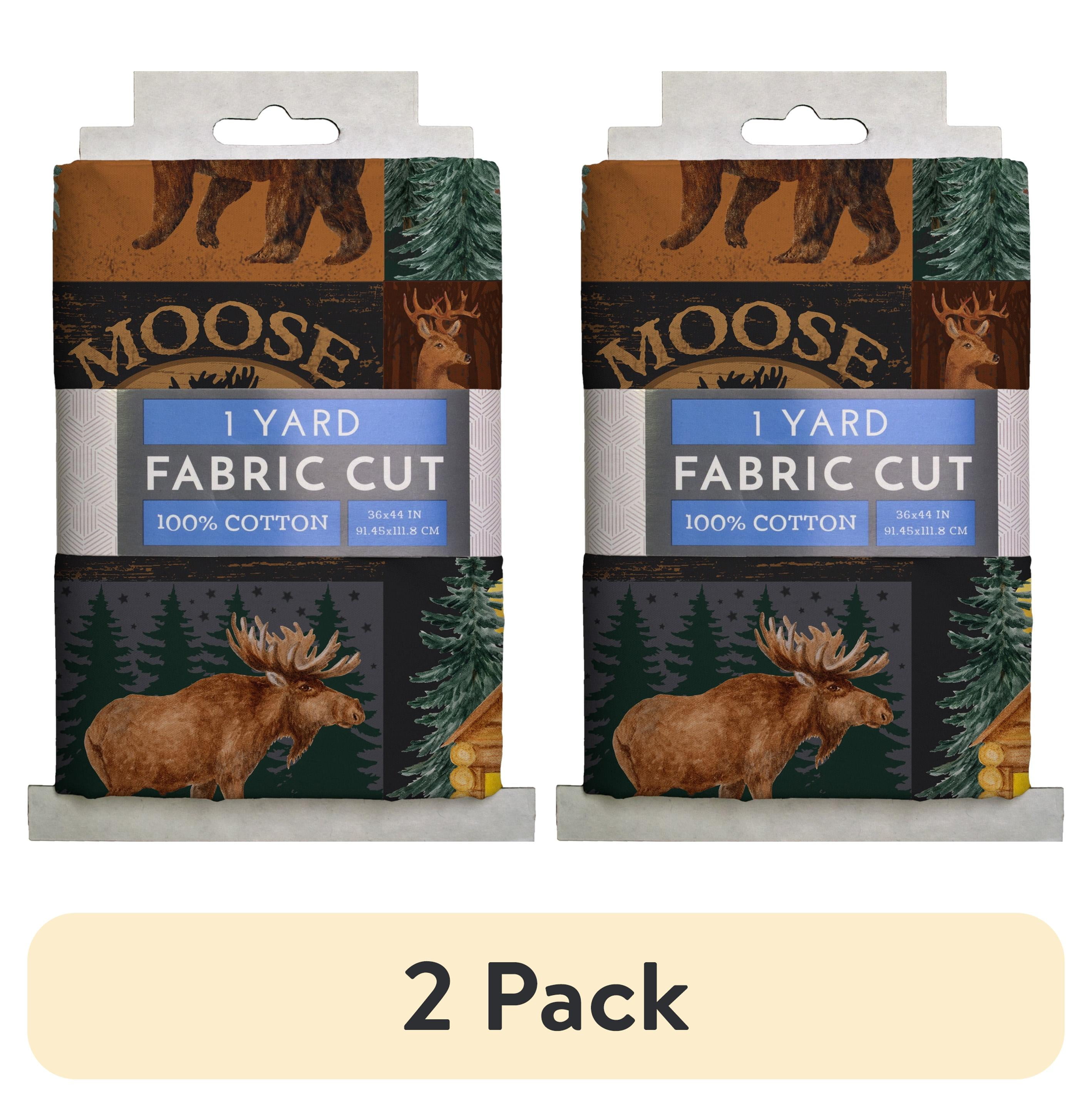 (2 pack) 1 Yard 100% Cotton Moose Lake, Multi-color, 44" Wide for Quilting & Sewing by David Textiles