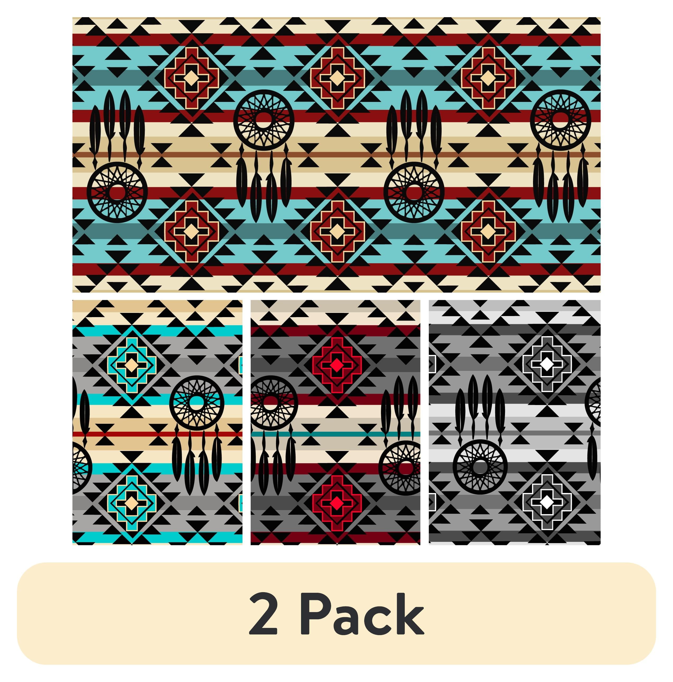 (2 pack) 1 Yard 100% Cotton Native Dreamcatcher, Multi-color, 44" Wide for Quilting & Sewing by David Textiles