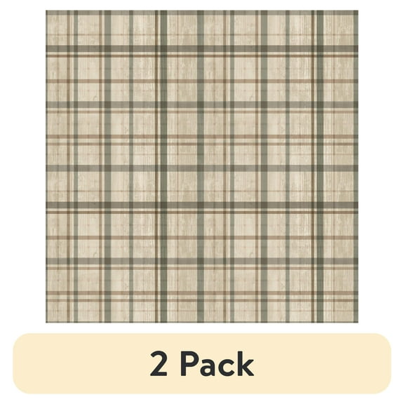 (2 pack) David Textiles 44" x 1 Yard Cotton Woodland Plaid Sewing & Craft Fabric Precut, Oak