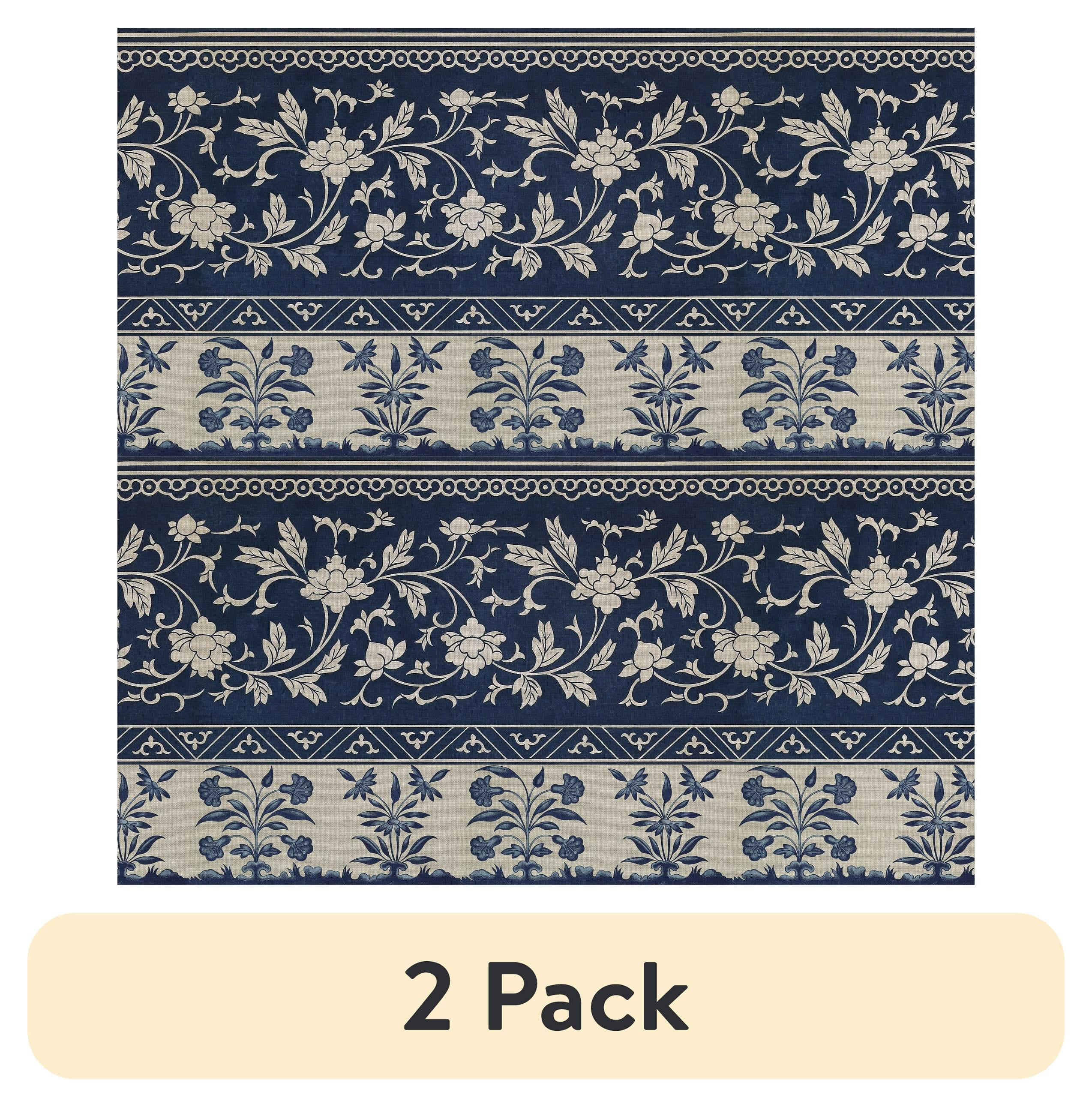 (2 pack) 1 Yard 100% Cotton Country Lace, Blue, 44" Wide for Quilting & Sewing by David Textiles