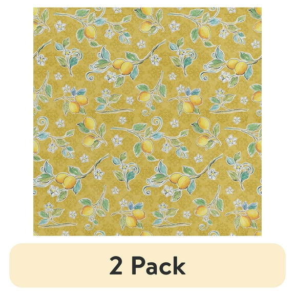 (2 pack) David Textiles 44" x 1 yard Cotton Mediterranean Lemons Pre-Cut Fabric