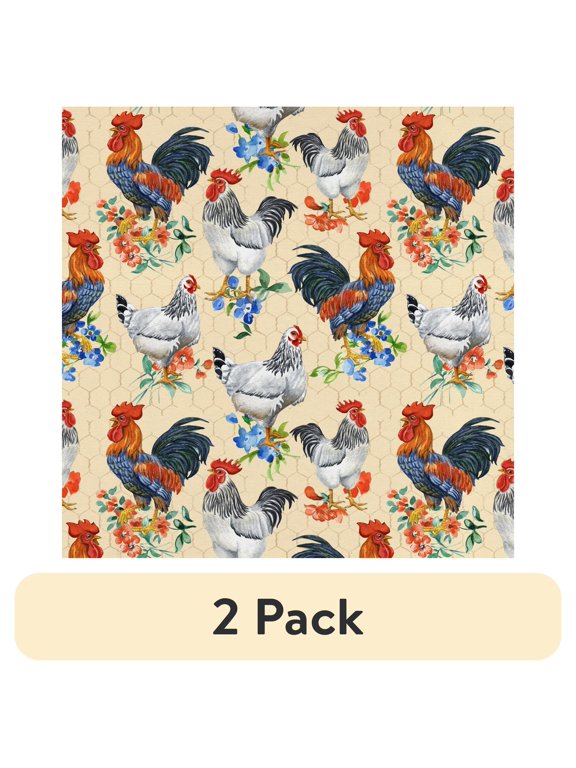 (2 pack) (2 pack) Half-Yard 100% Cotton Raise Chickens, Multi-color, 44" Wide for Quilting & Sewing by David Textiles