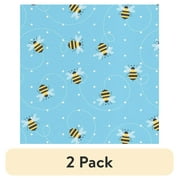 (2 pack) 2 Yards 100% Cotton Buzzing Bee, Blue, 44" Wide for Crafts by David Textiles