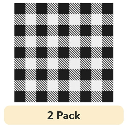 (2 pack) 2 Yards 100% Cotton Gingham, Black, 44" Wide for Crafts by David Textiles