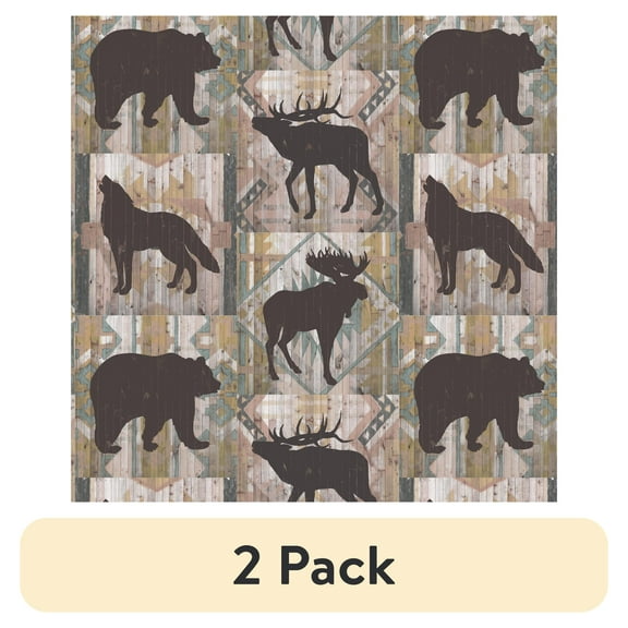 (2 pack) David Textiles Cotton Precut Moose Bear Fabric 1 yd X 44"