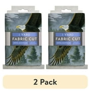 (2 pack) David Textiles 44" 1 Yard Cotton Eagle Soaring Along the Shore Precut Fabric, Multicolor