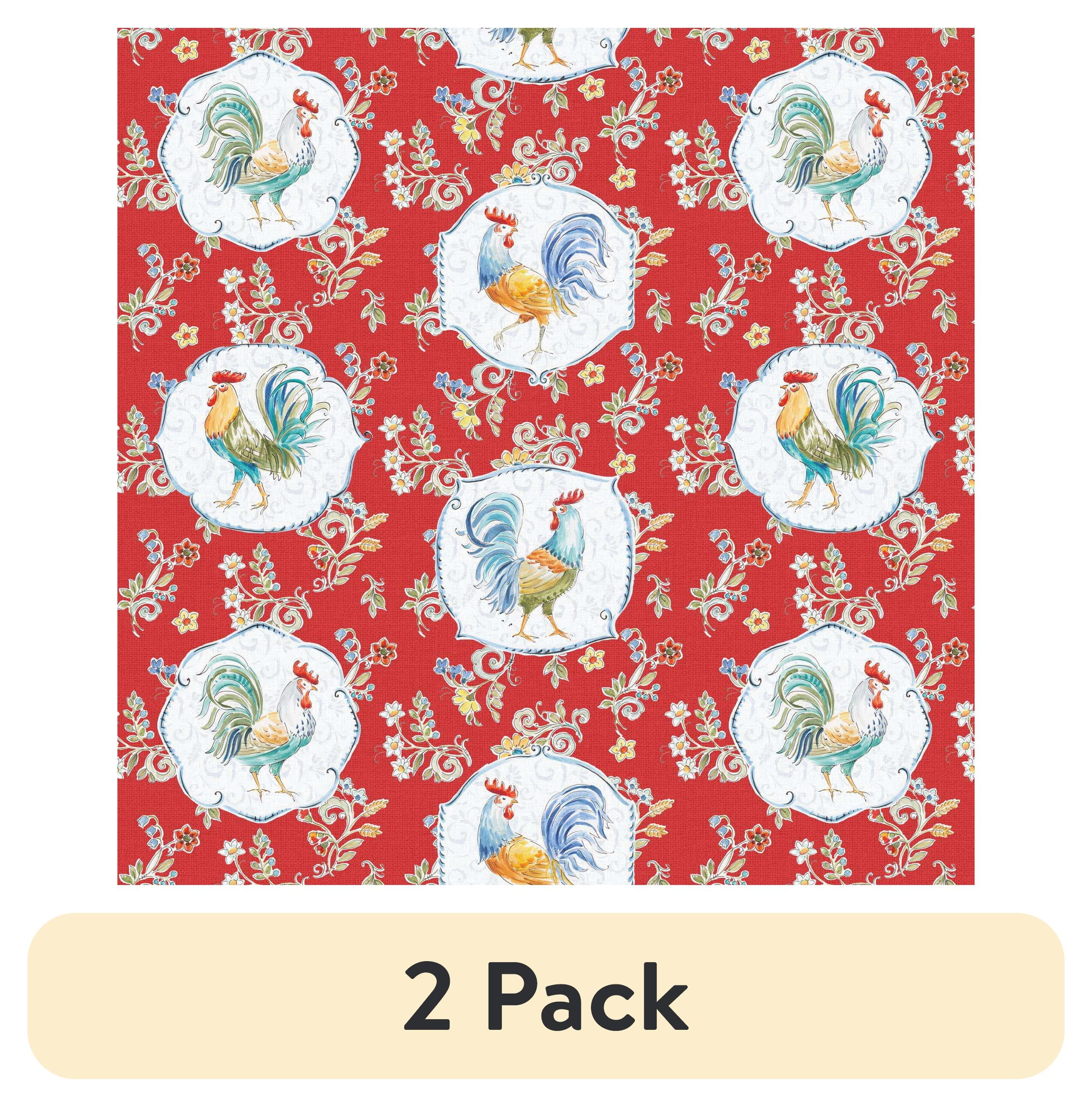 (2 pack) David Textiles Morning Bloom Rooster Cotton 1 Yard Fabric Cut
