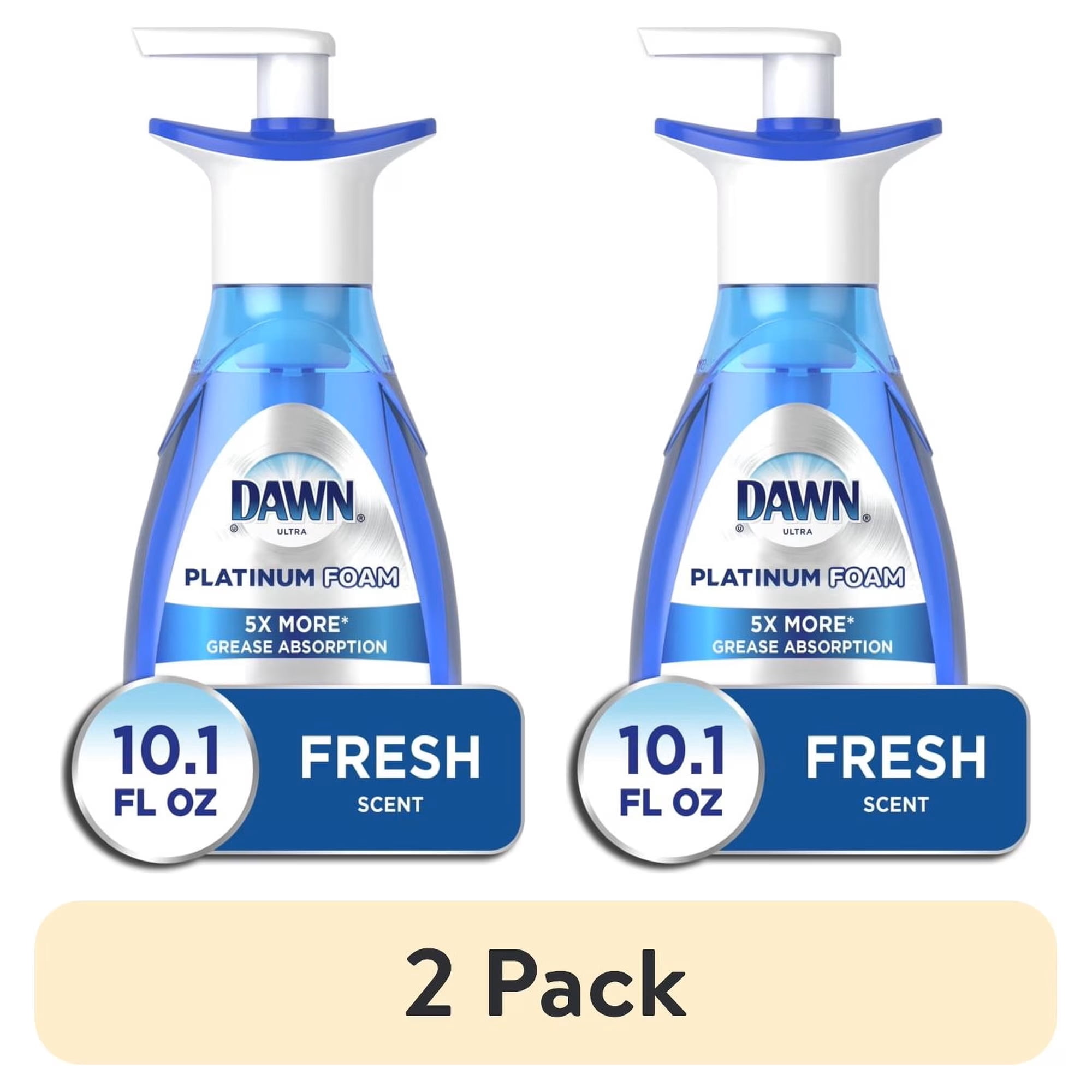 (2 pack) Dawn Direct Foam Dish Soap, Dishwashing Liquid, Grease Removal, Fresh Rain, 10.1 fl oz