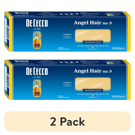 (2 pack) De Cecco Angel Hair Pasta No. 9, 16 oz