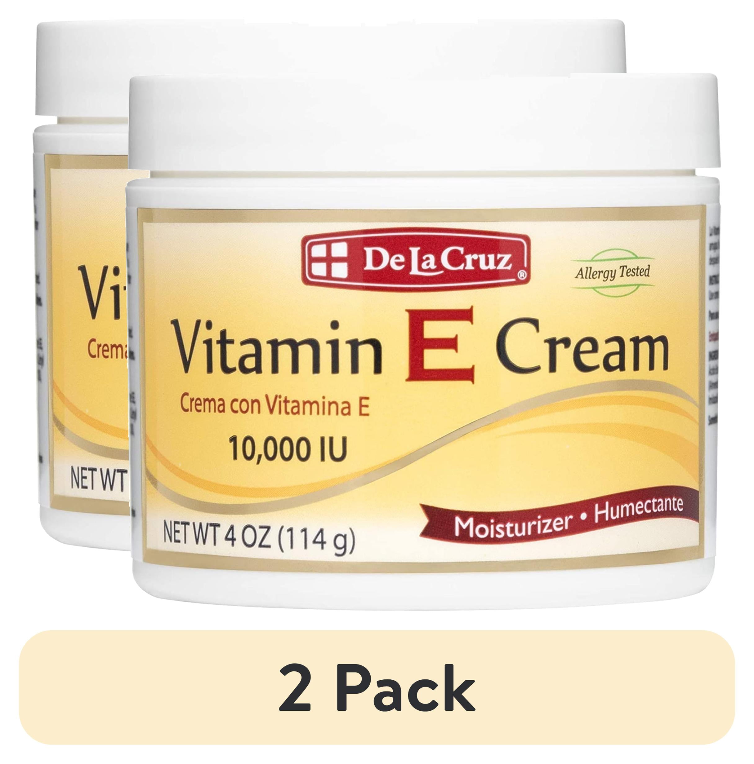 2 pack) De La Cruz Vitamin E Cream 10,000 IUs, Face and Skin