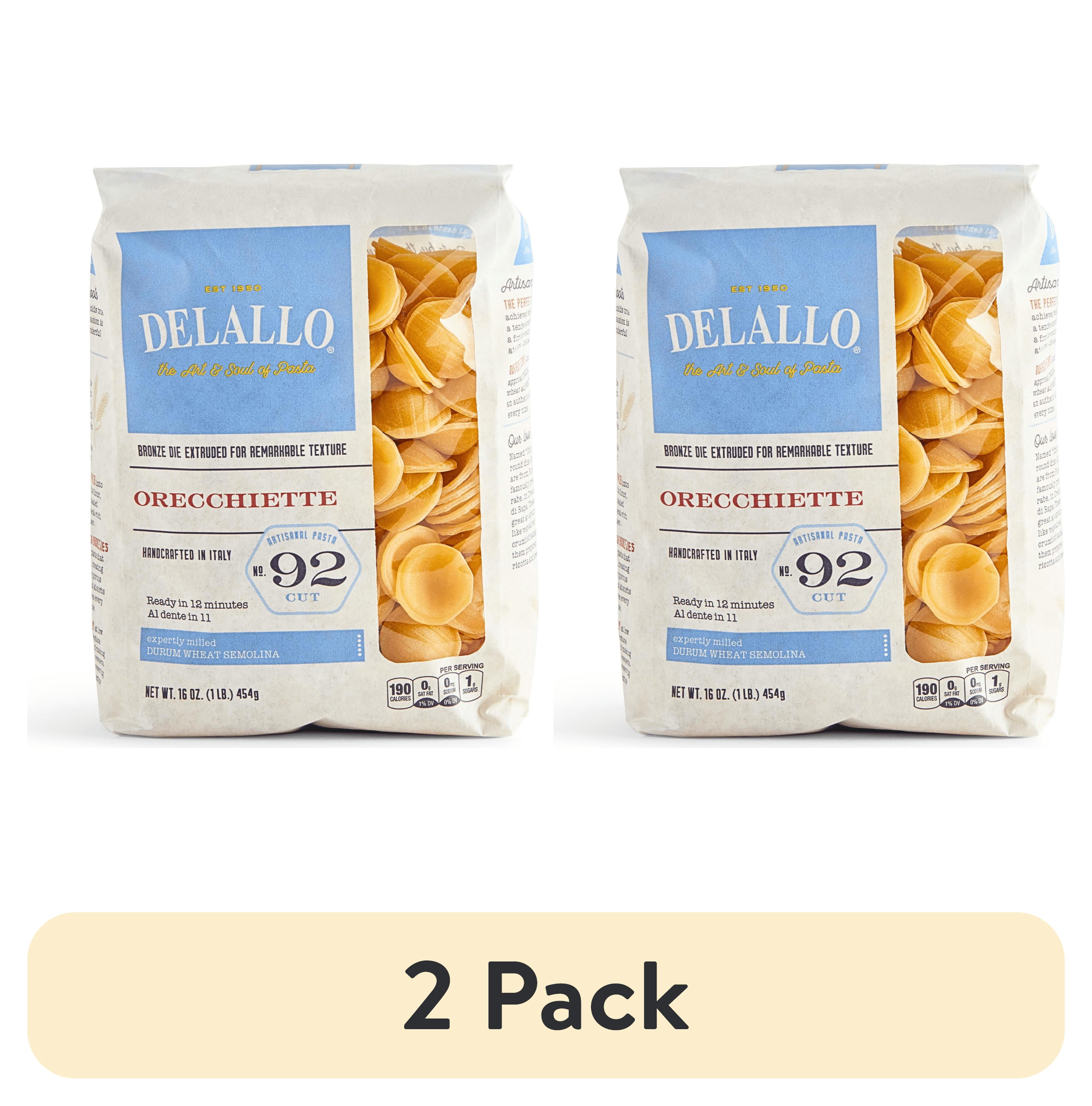 (2 pack) DeLallo Orecchiette Pasta, Made in Italy, Non-GMO,  16 oz Bag