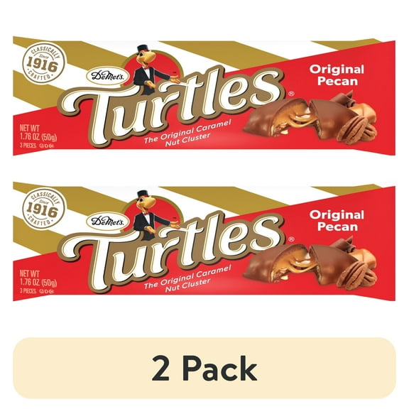 (2 pack) DeMet's Turtles, Original Milk Chocolate Pecan Bar, 1.76 oz