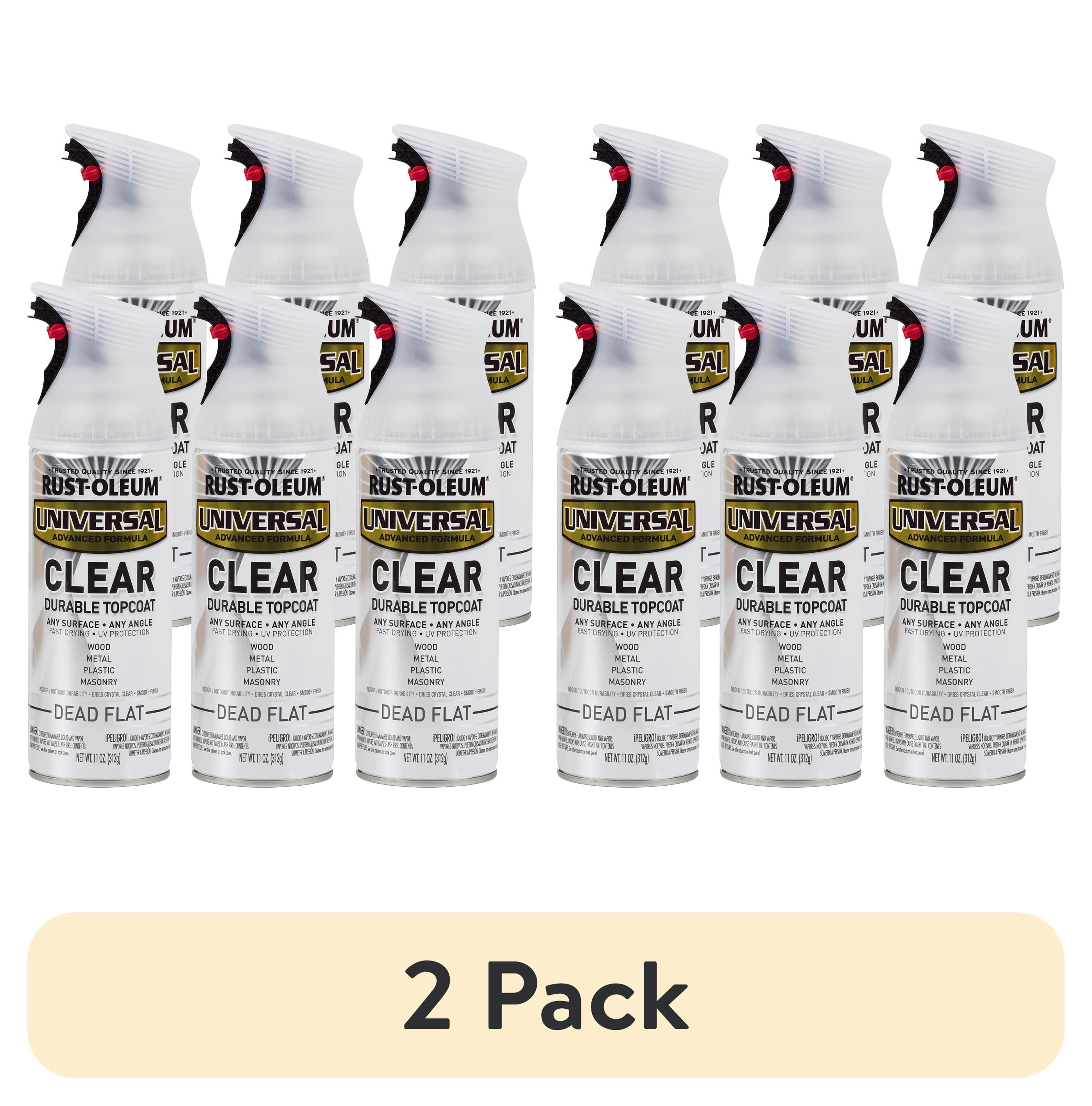 (12 pack) 6 Pack, Dead Flat Clear, Rust-Oleum Universal All Surface Interior/Exterior Spray Paint-302151, 11 oz