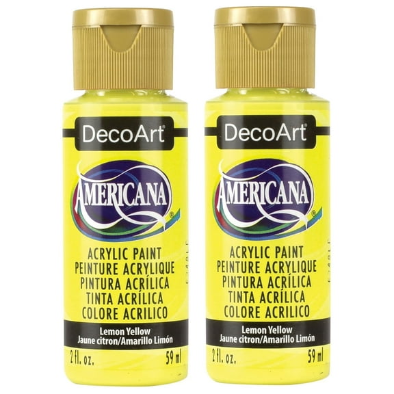 2-pack - DecoArt Acrylic Color, 2 oz, Lemon Yellow - Semi-Opaque DA-011 00016455111307