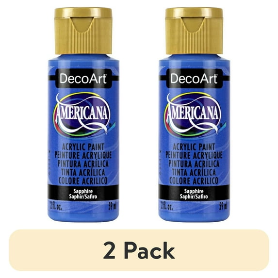 (2 pack) DecoArt Americana Acrylic Paint, 2 oz, Blue Color Family, Matte Finish