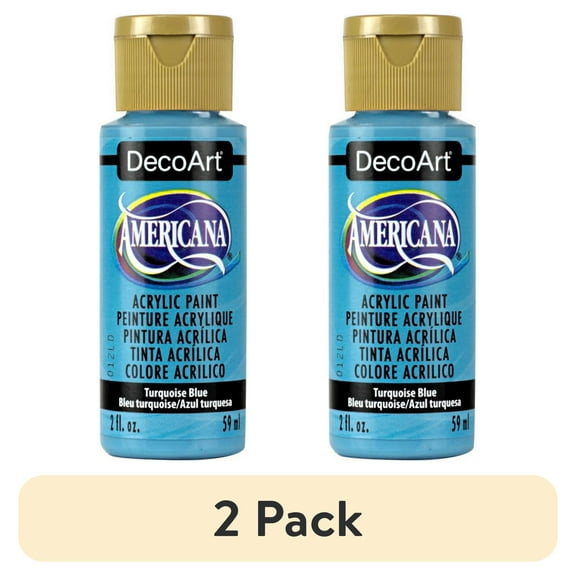 (2 pack) DecoArt Americana Acrylic Paint, 2 oz, Blue Color Family, Matte Finish