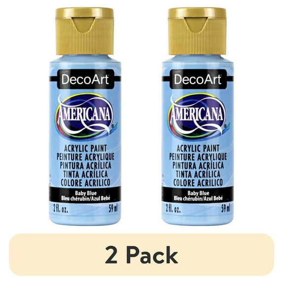 (2 pack) DecoArt Americana Acrylic Paint, 2 oz, Blue Color Family, Matte Finish