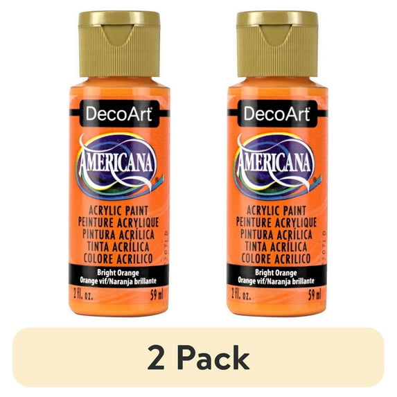 (2 pack) DecoArt Americana Acrylics Orange Color Family – 2oz Craft & DIY Paints