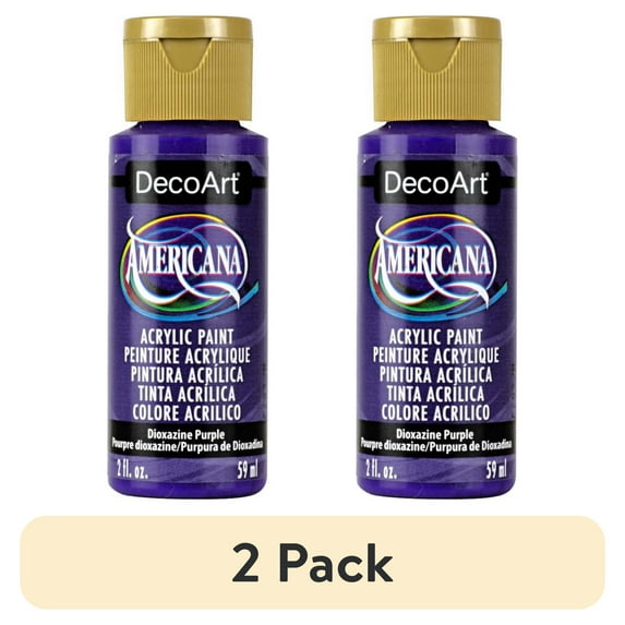 (2 pack) DecoArt Americana Acrylics 2 fl oz, Dioxazine Purple, Matte Finish, Paint for Art, Craft & DIY Projects