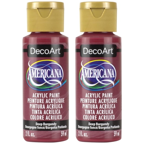 2-pack - DecoArt Americana Acrylic Paint 2oz, Deep Burgundy - Opaque